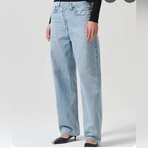 Agolde Women’s Criss Crossed Light Denim Jeans
